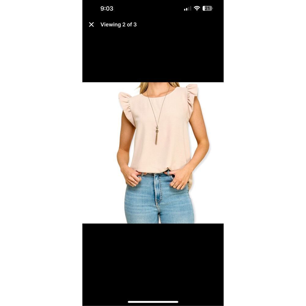 Les Amis Ruffle Top Size Large - Picture 5 of 8